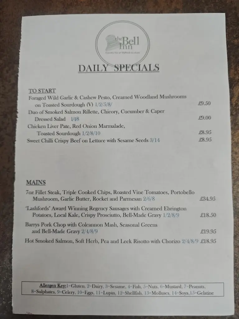 Menu_The Bell Inn, Welford on Avon_Bidford-on-Avon_image_2