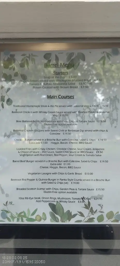 Menu_The Barrel_Ballater_image_2