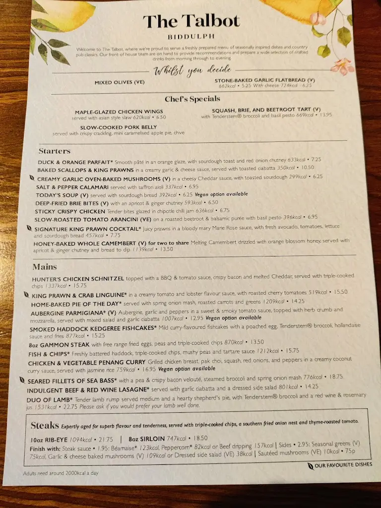 Menu_The Talbot_Biddulph_image_3