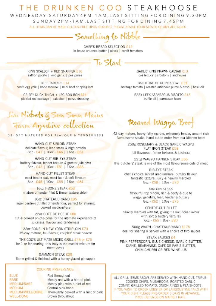 Menu_The Drunken Coo_Ayr_imagen_1