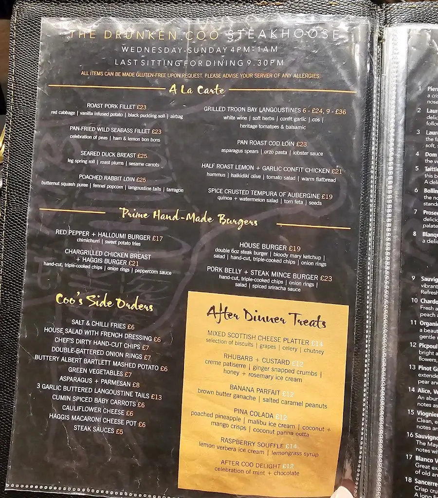 Menu_The Drunken Coo_Ayr_imagen_3