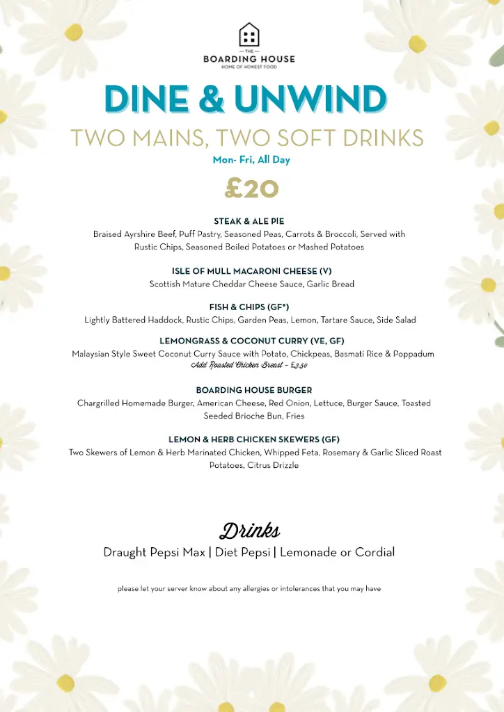 Menu_The Boarding House_Beith_image_1