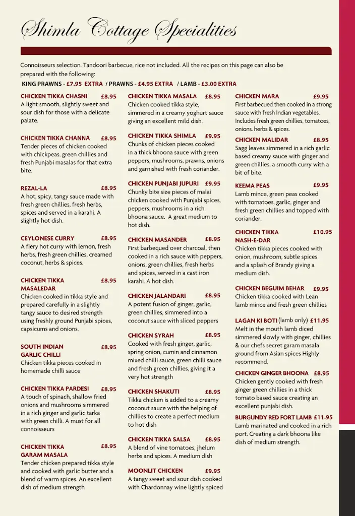 Menu_Shimla Cottage_Bargeddie_image_1