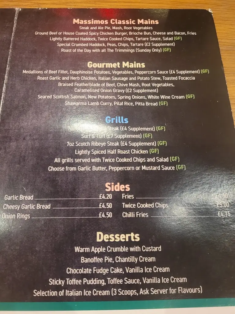 Menu_Massimos At The Log Cabin_Bargeddie_image_1