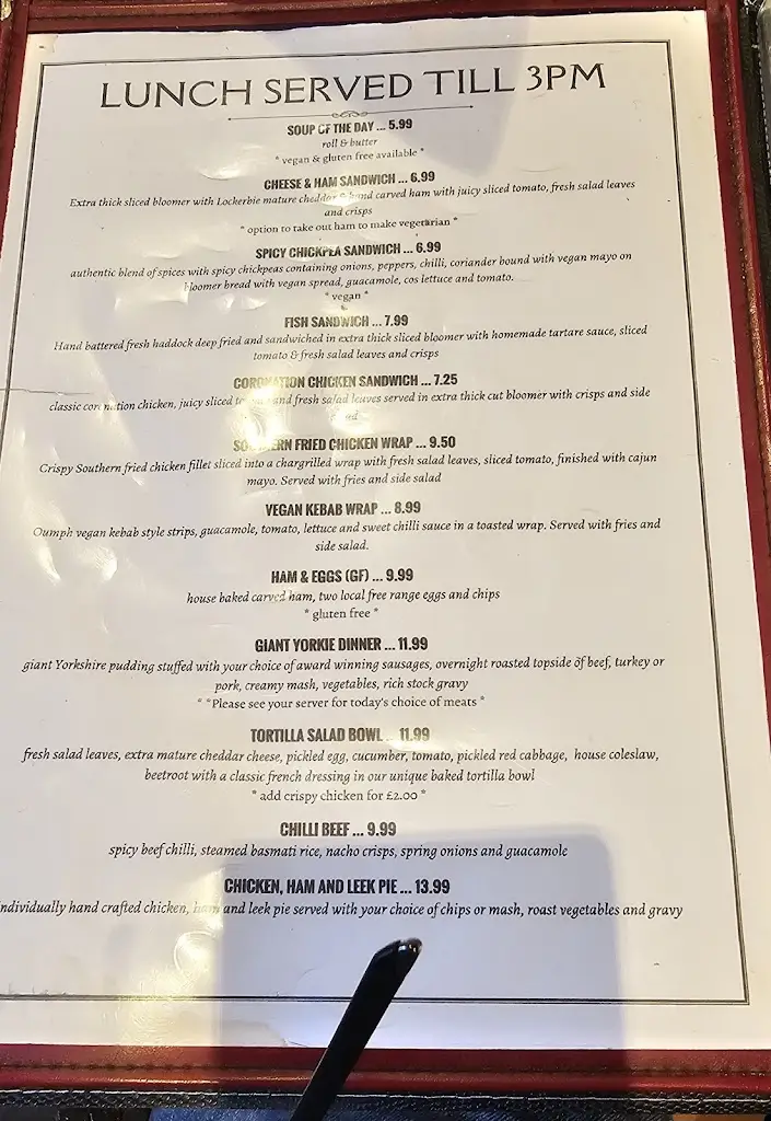 Menu_The Crown Inn_Biggar_image_1