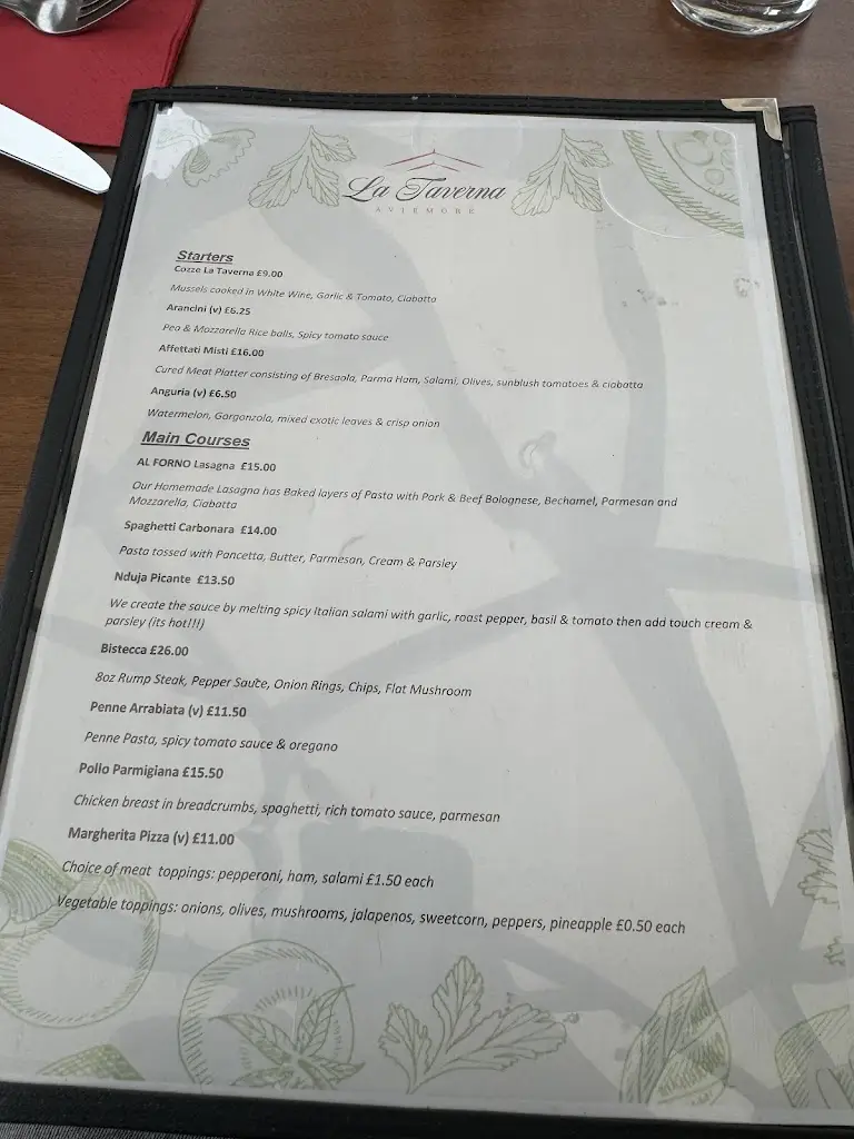 Menu_La Taverna_Aviemore_image_4