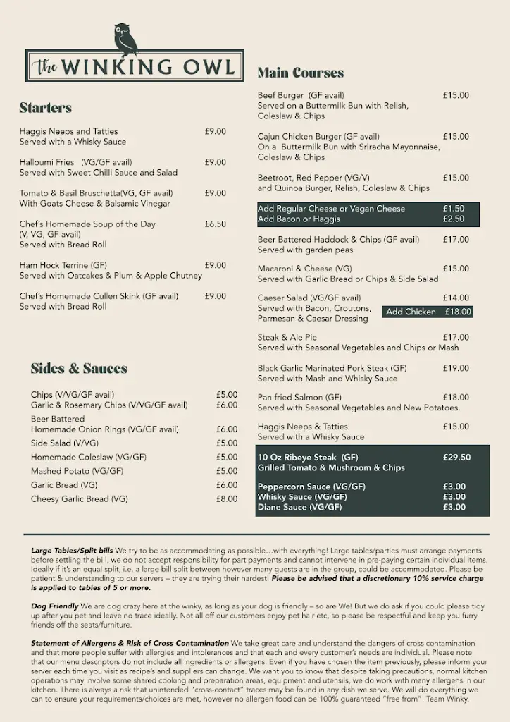 Menu_The Winking Owl, Craft Ale Pub & Bar_Aviemore_image_3