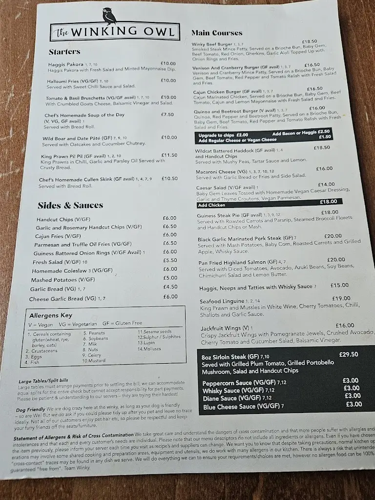 Menu_The Winking Owl, Craft Ale Pub & Bar_Aviemore_image_4