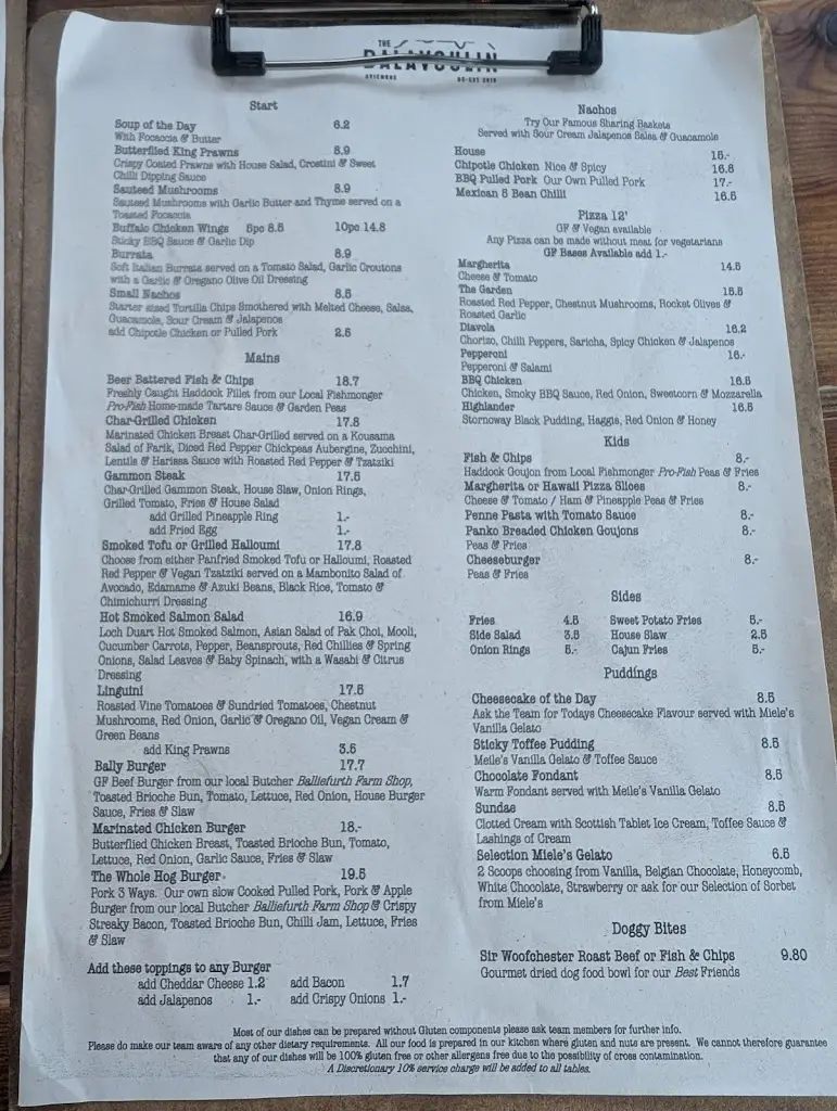 Menu_The Balavoulin_Aviemore_image_1
