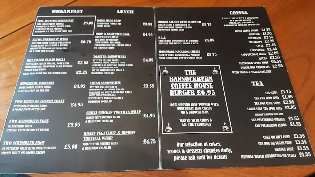 Menu_The Bannockburn Coffee House_Bannockburn_imagen_1
