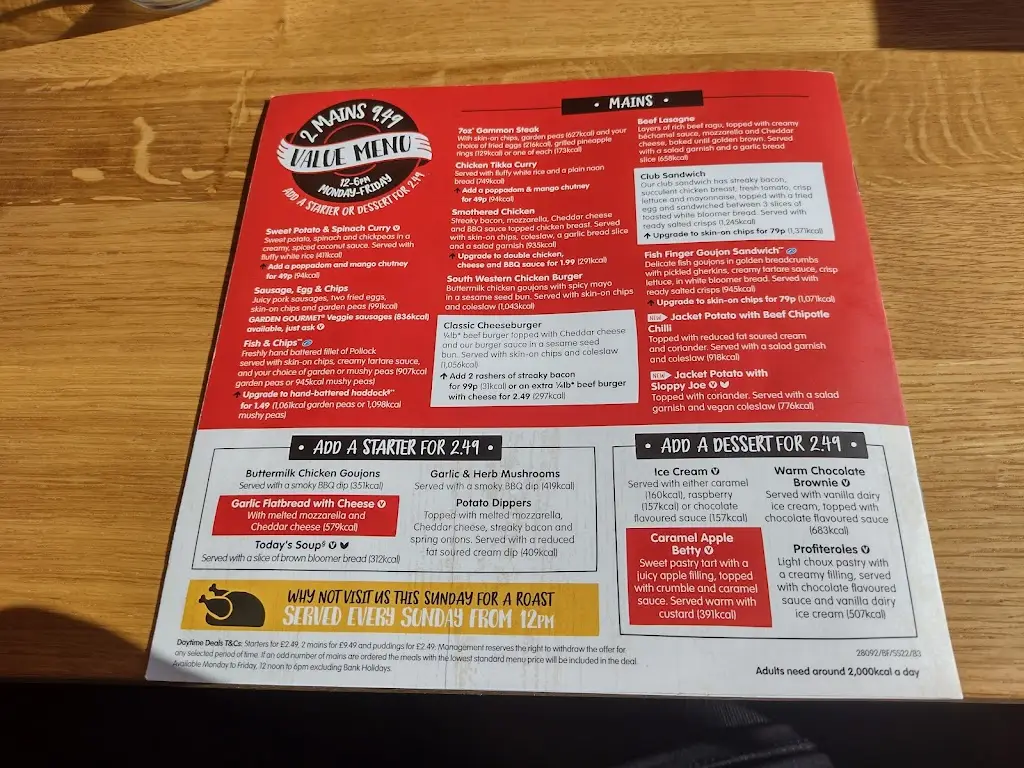 Menu_Pirnhall Inn Brewers Fayre_Bannockburn_image_1