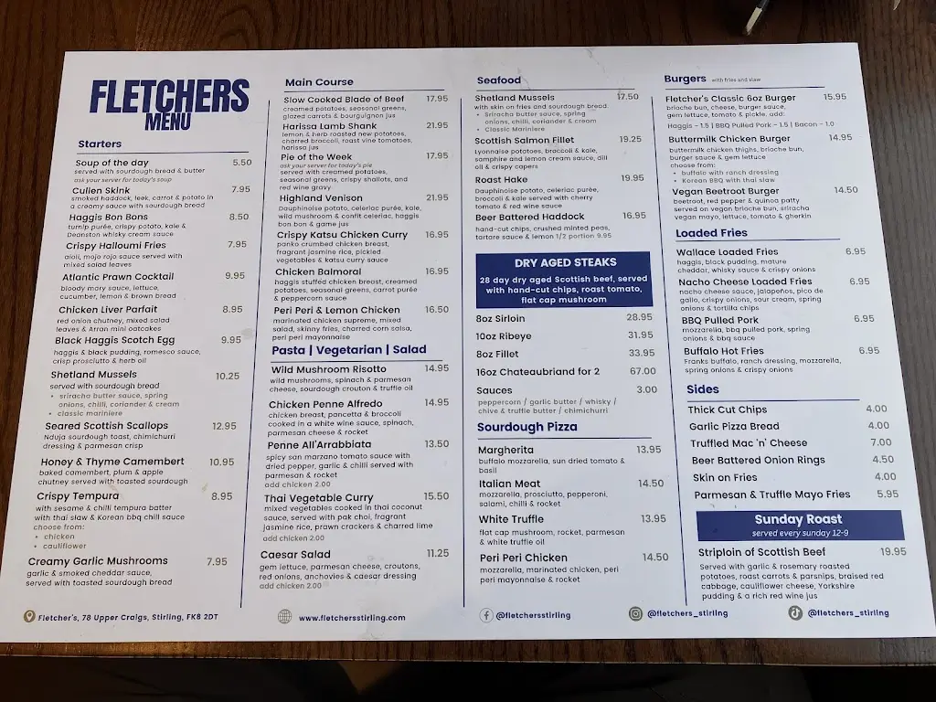 Menu_Fletcher’s - Restaurant, Bar & Rooms_Bannockburn_image_1