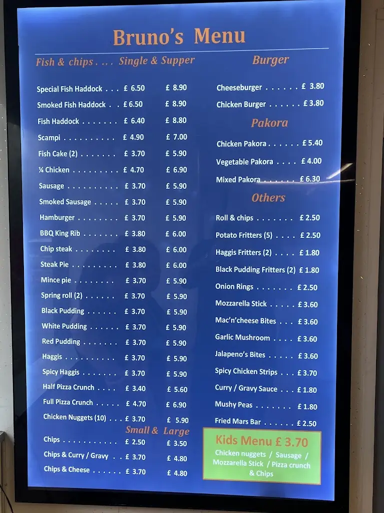 Menu_Bruno's Take Away_Bannockburn_image_1