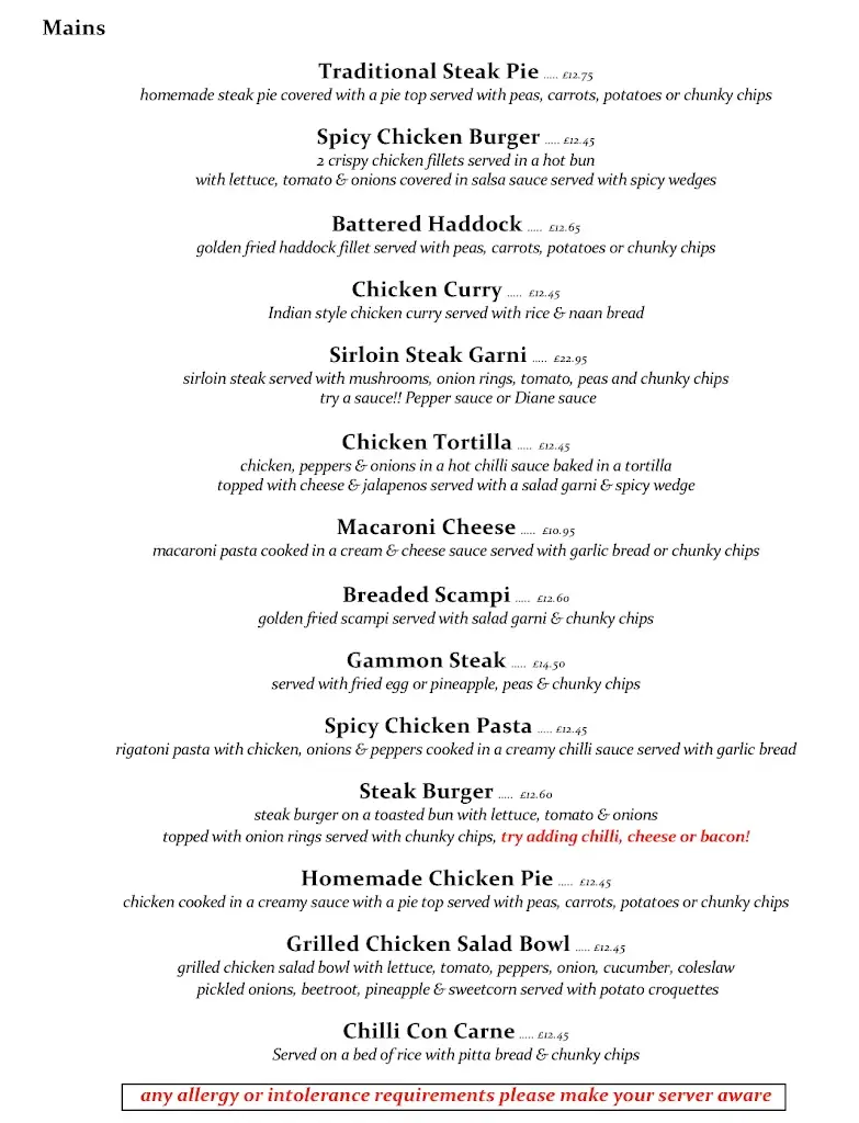 Menu_The Village Inn_Bridge of Earn_image_1