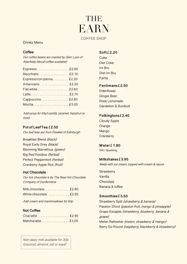 Menu_The Earn Coffee Shop_Bridge of Earn_image_4