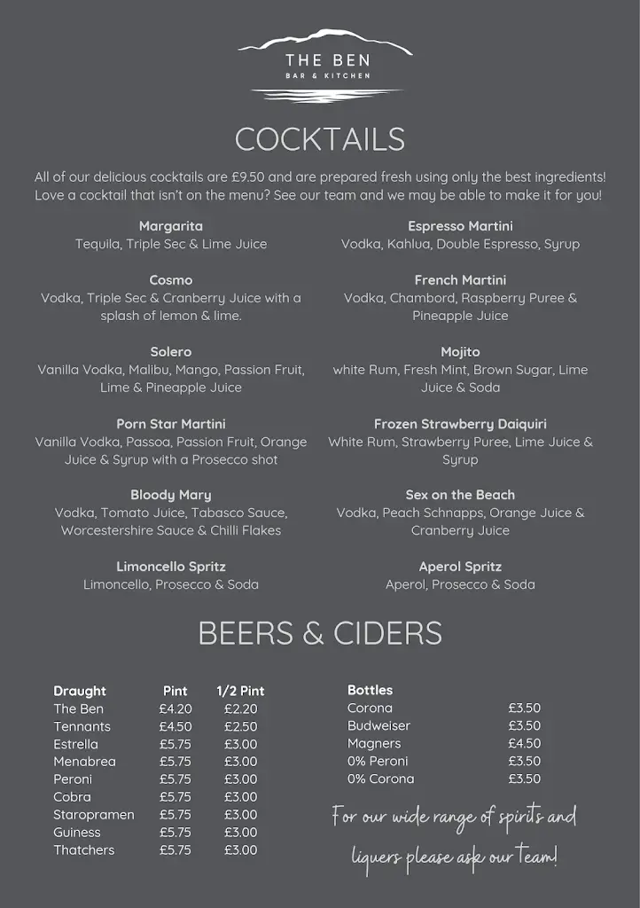 Menu_The Ben Bar & Kitchen_Bonhill_immagine_3