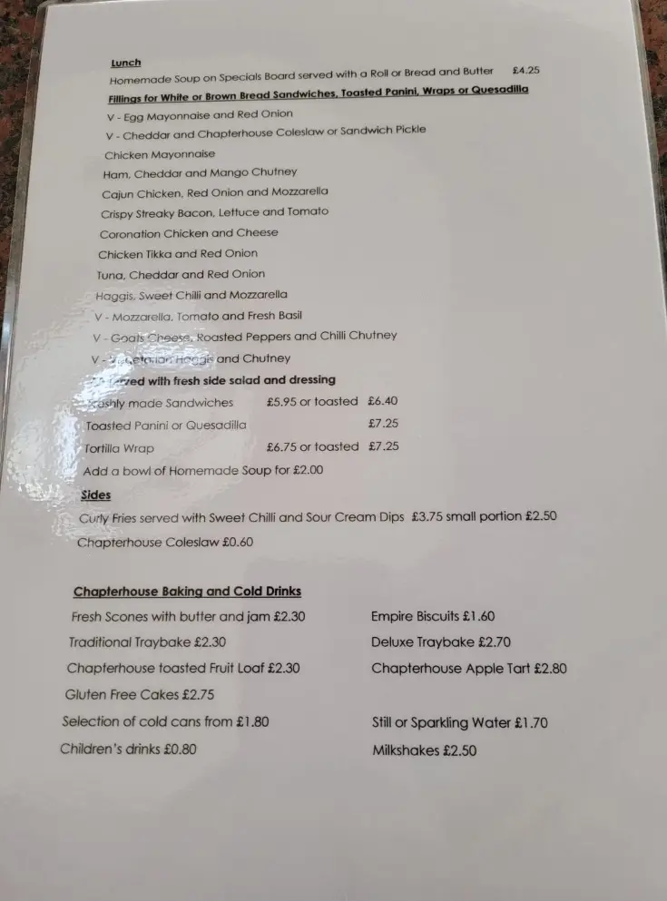 Menu_The Chapterhouse Cafe_Bothwell_image_2