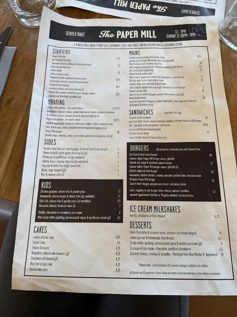 Menu_The Paper Mill_Bonnyrigg_image_3