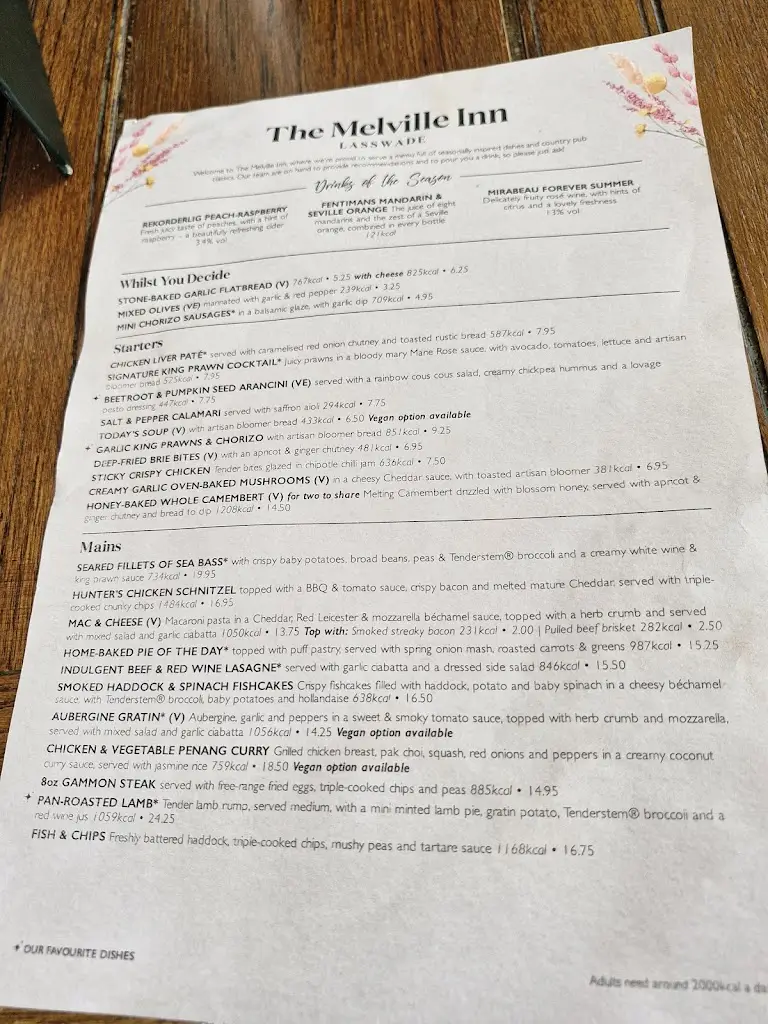 Menü_The Melville Inn_Bonnyrigg_Bild_2