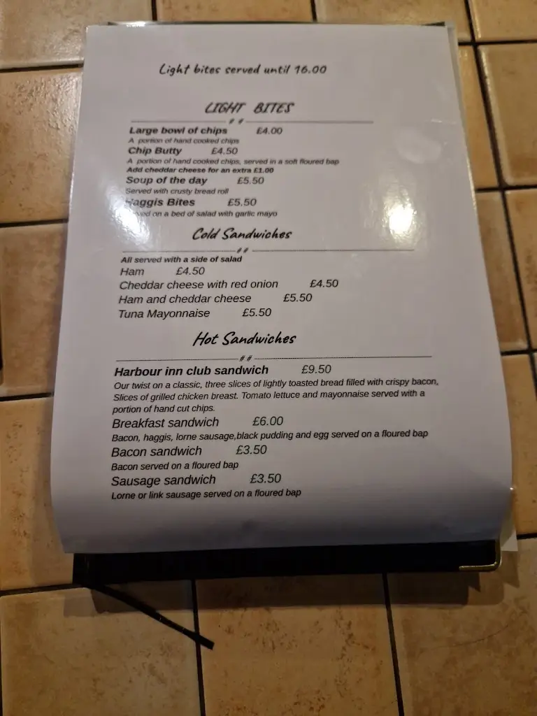 Menu_Harbour inn_Burghead_image_1