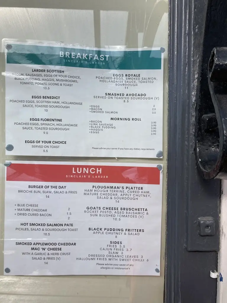 Menu_Sinclair's Larder_Brechin_image_1