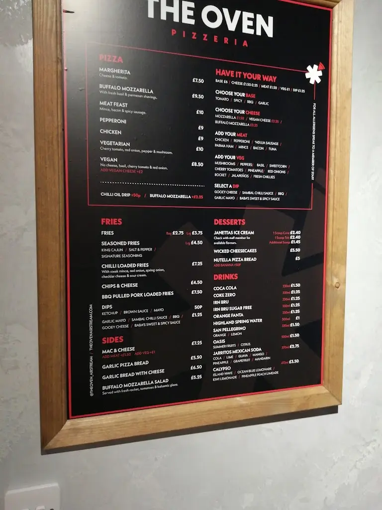 Menu_THE OVEN Pizzeria_Buckhaven_immagine_1