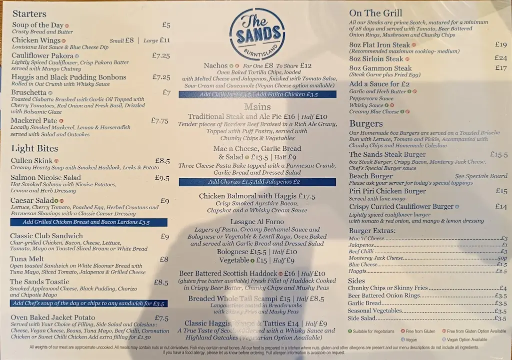 Menu_Burntisland Sands Hotel_Burntisland_image_1