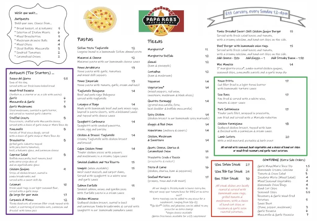 Menu_Papa Rab’s Restaurant, Takeaway & Bar_Cairnryan_immagine_2