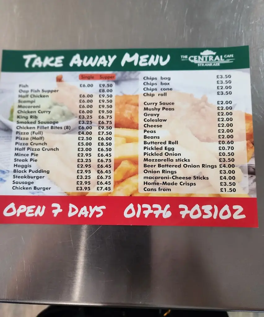 Menu_The Central Cafe_Cairnryan_image_2
