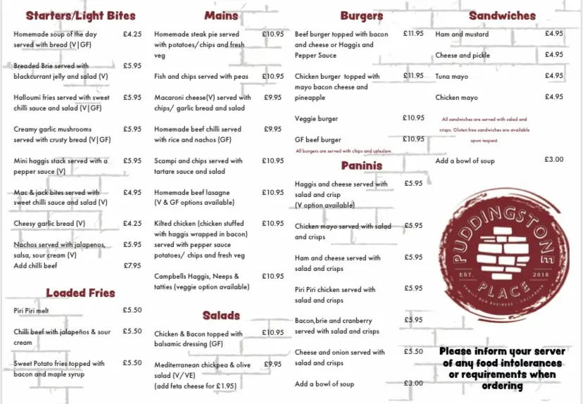 Menu_Puddingstone Place_Callander_imagen_3