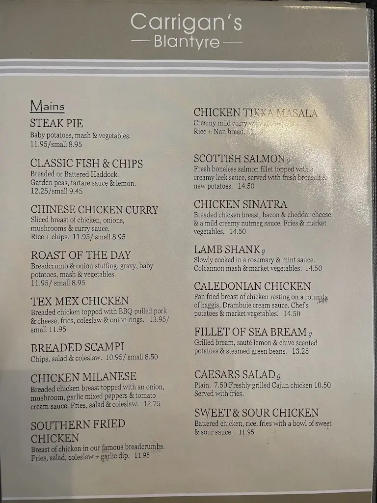 Menu_Carrigan's Blantyre_Blantyre_image_1