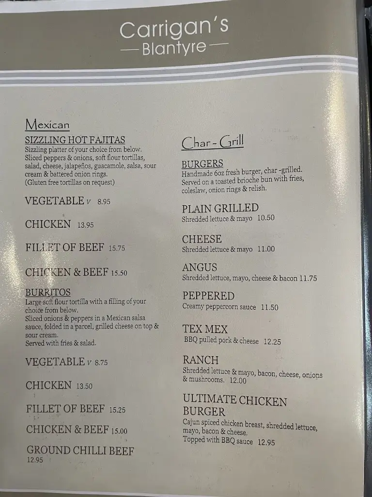 Menu_Carrigan's Blantyre_Blantyre_image_4