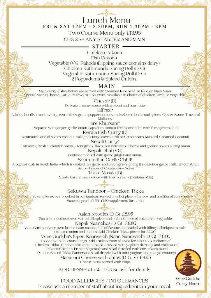 Menu_Wee Gurkha Curry House_Blantyre_image_3