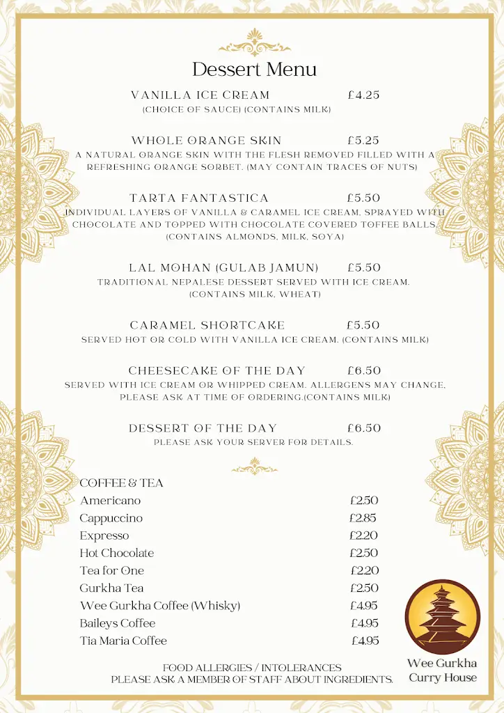 Menu_Wee Gurkha Curry House_Blantyre_image_4