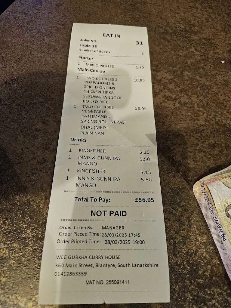 craig patrick_Wee Gurkha Curry House_Blantyre_review