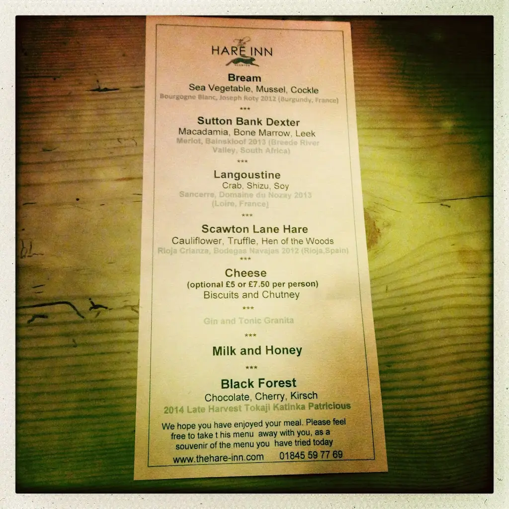 Menu_The Hare Restaurant_Bilsdale_imagen_4