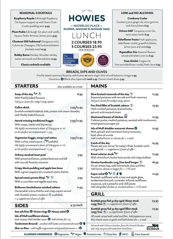 Menu_Howies Waterloo Place_City of Edinburgh_image_1