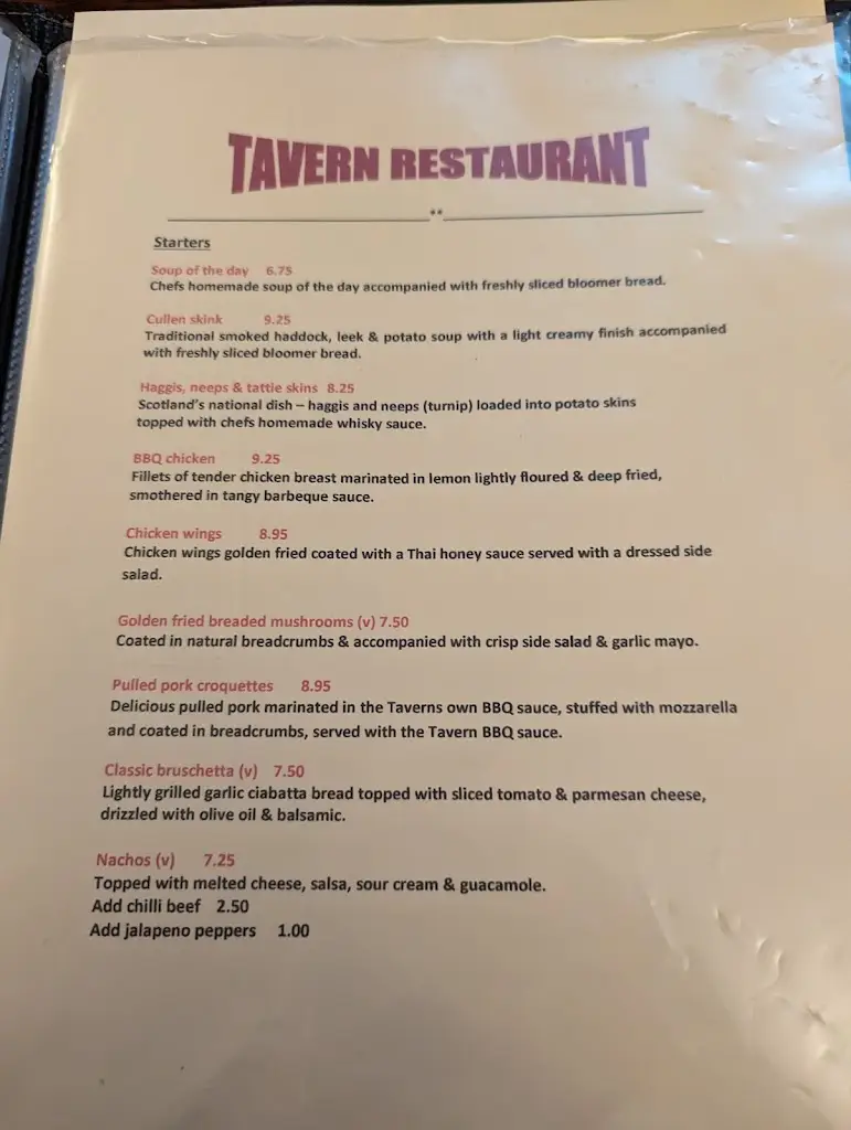 Menu_The Tavern Restaurant_Caol_image_3