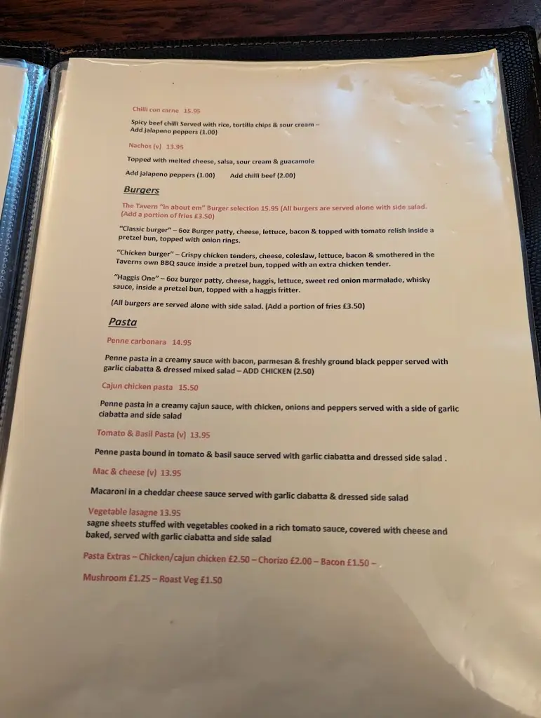 Menu_The Tavern Restaurant_Caol_image_4
