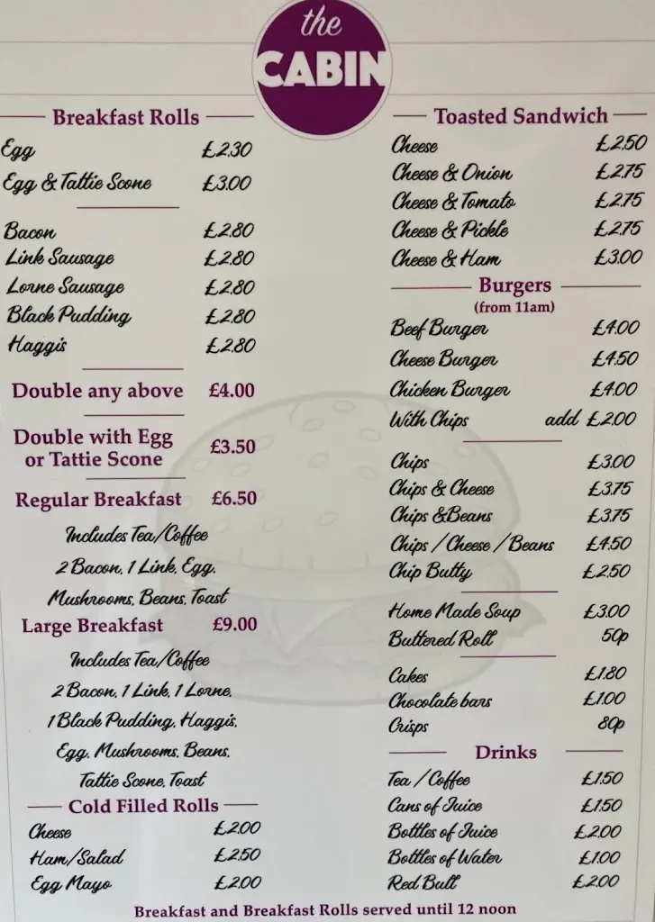 Menu_The Cabin Food Stop_Caol_image_1