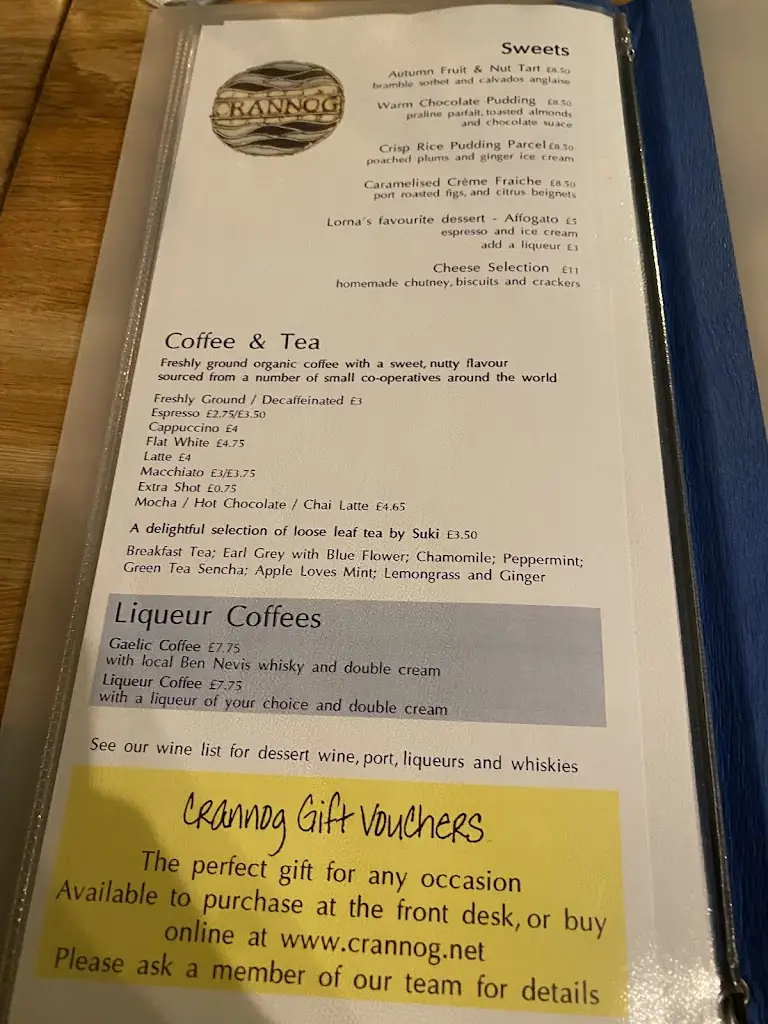 Menu_Crannog Seafood Restaurant_Caol_image_1