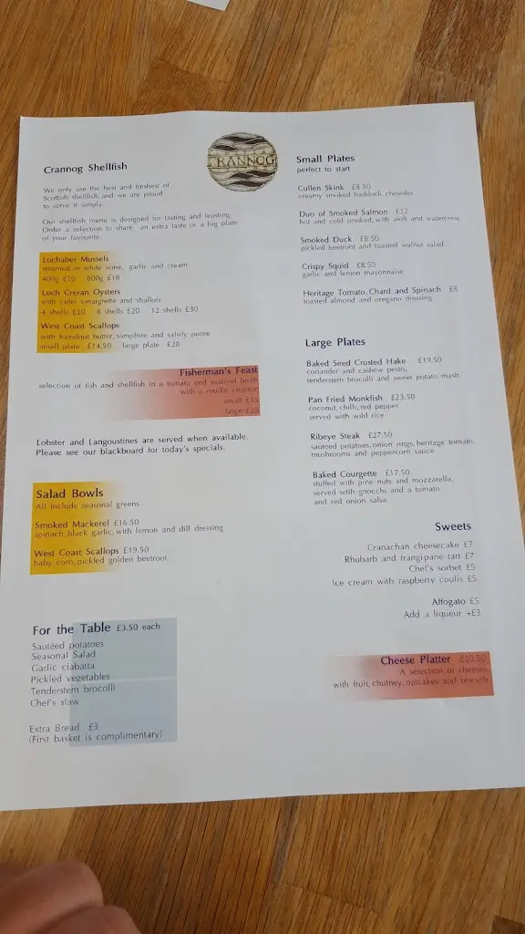 Menu_Crannog Seafood Restaurant_Caol_image_3
