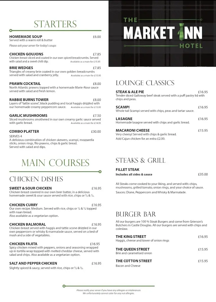 Menu_The Market Inn Hotel_Castle Douglas_image_1