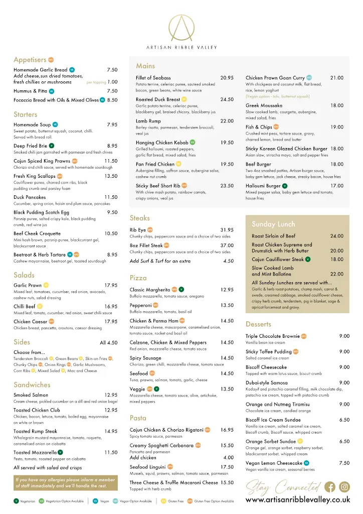 Menu_Artisan Ribble Valley_Billington_image_1