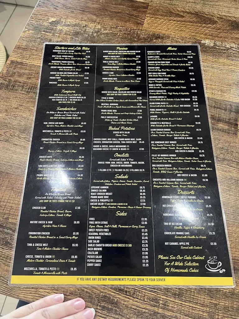 Menu_The Waterfront At Coyle Water Fishery - Restaurant and Cafe Ayrshire_Coylton_image_1