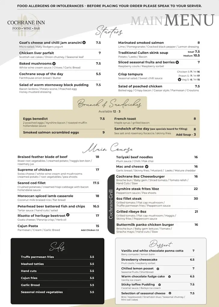 Menu_Cochrane Inn_Crosshouse_image_1