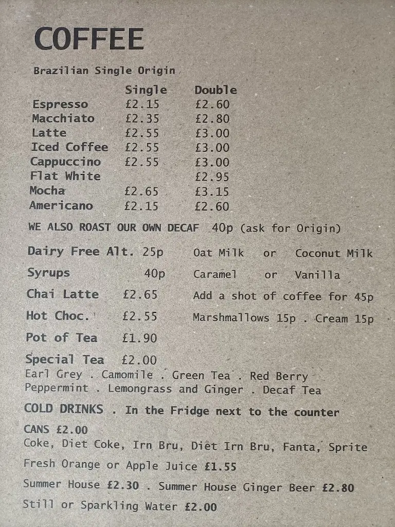 Menu_Speyside Coffee Roasting Co._Buckie_image_1