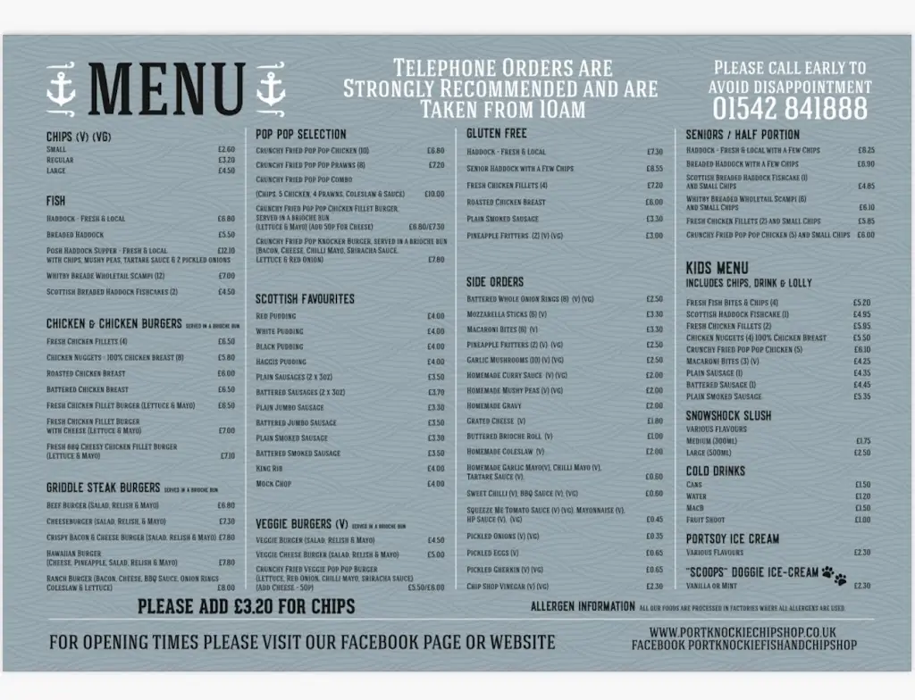 Menu_Portknockie Fish & Chip Shop_Buckie_image_1