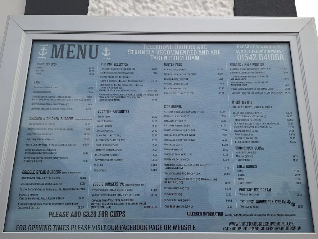 Menu_Portknockie Fish & Chip Shop_Buckie_image_2