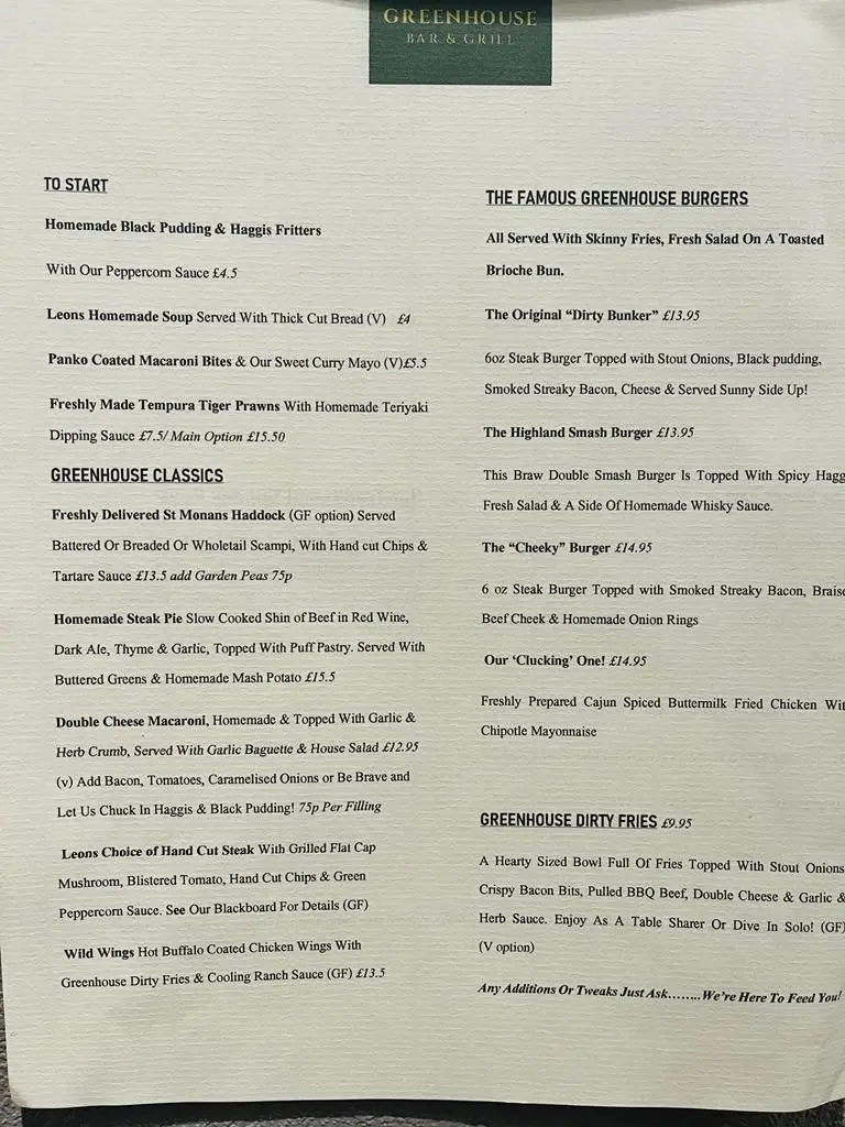 Menu_Greenhouse Bar & Grill_Cupar_image_1